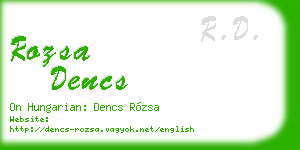 rozsa dencs business card